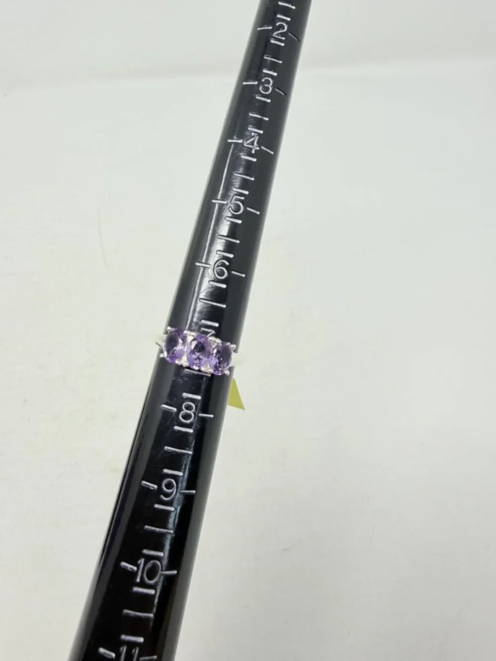 Shop LC Rose De France Amethyst Oval 3 Stone Size 7 Ring in Sterling Silver 5527
